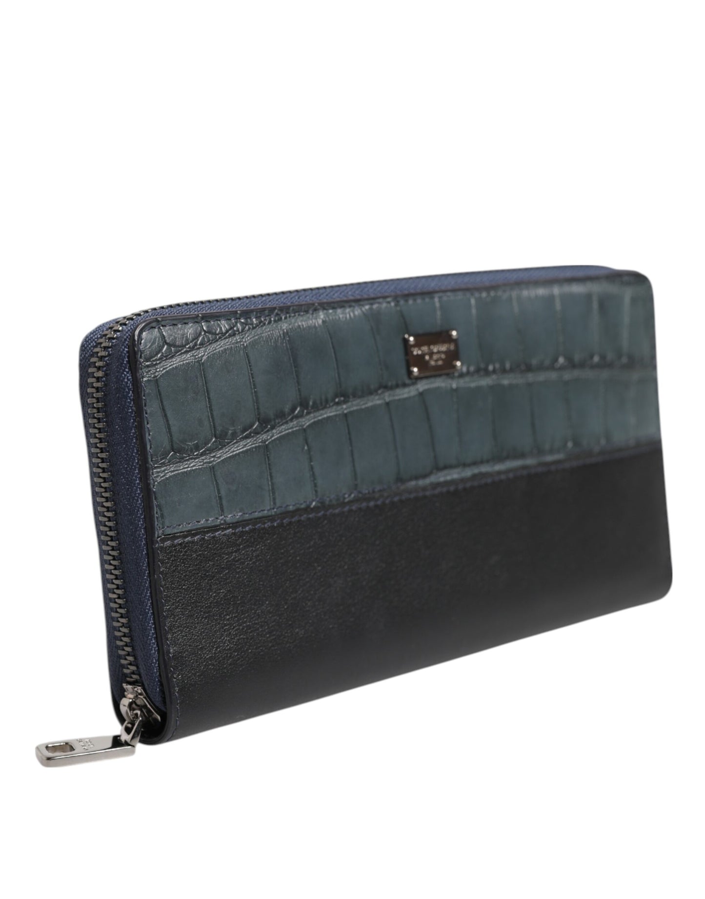 Dolce & Gabbana Black Blue Exotic Leather Men Continental Clutch Wallet Mens Wallet