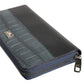 Dolce & Gabbana Black Blue Exotic Leather Men Continental Clutch Wallet Mens Wallet