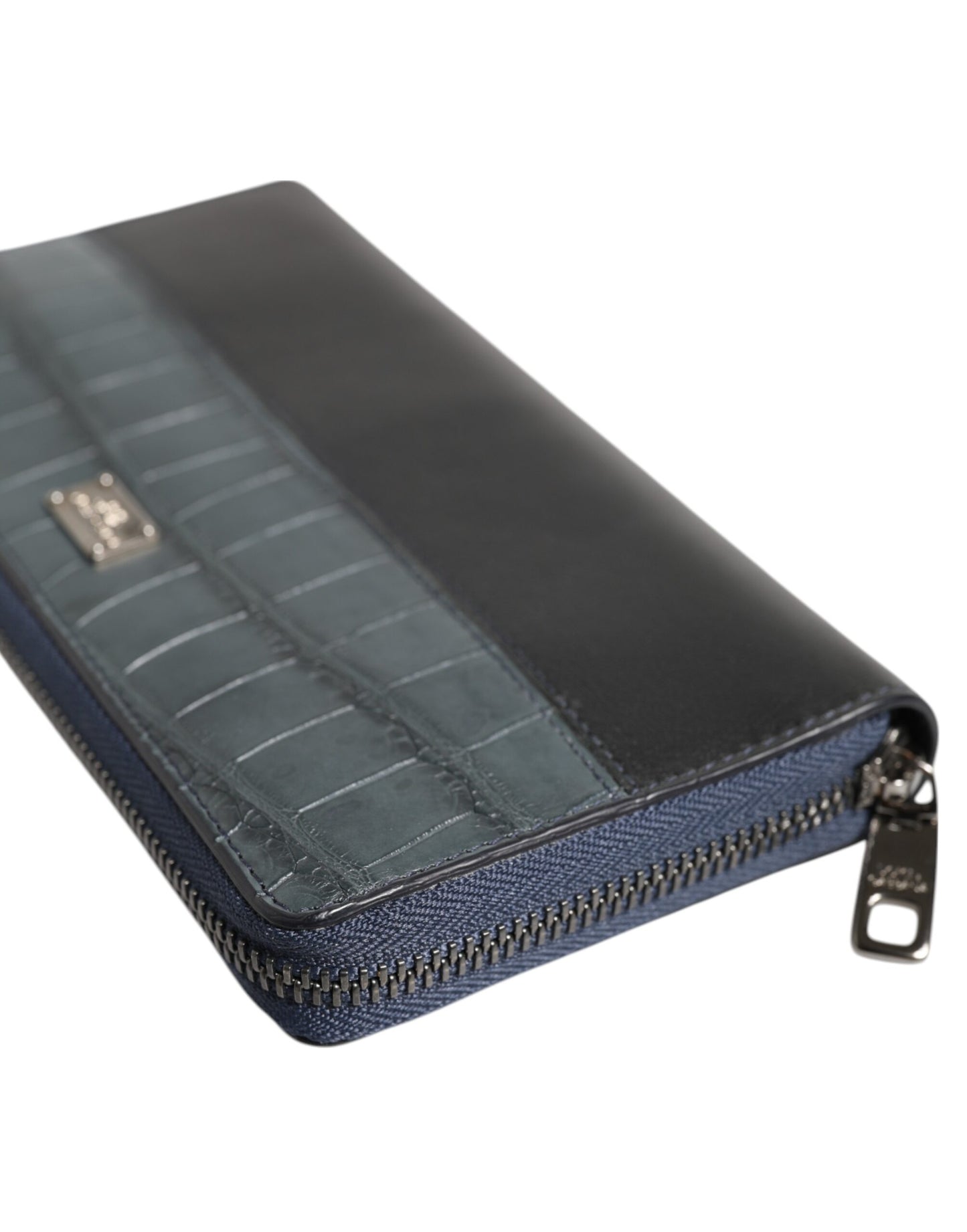 Dolce & Gabbana Black Blue Exotic Leather Men Continental Clutch Wallet Mens Wallet