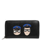 Dolce & Gabbana Black Leather #DGFAMILY Zipper Continental Mens Wallet Mens Wallet