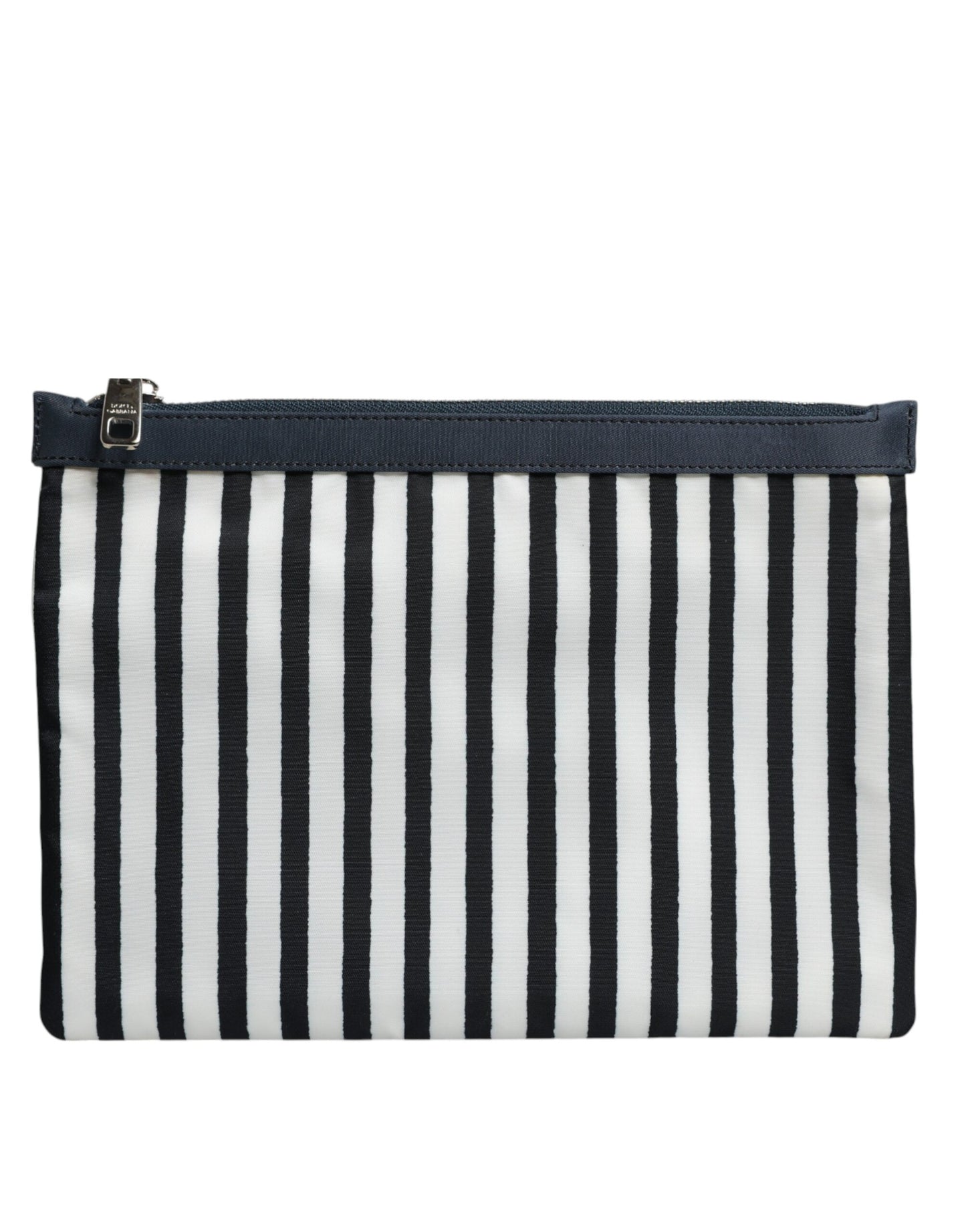 Dolce & Gabbana Black White Striped Logo Plaque Clutch Pouch Bag Mens Clutch Bag