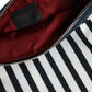Dolce & Gabbana Black White Striped Logo Plaque Clutch Pouch Bag Mens Clutch Bag