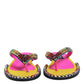 Dolce & Gabbana Multicolor Rhinestone Flip Flop Flat Sandals Shoes