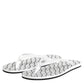 Dolce & Gabbana Black White Logo Beachwear Flats Slipper Shoes