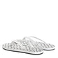 Dolce & Gabbana Black White Logo Beachwear Flats Slipper Shoes