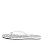 Dolce & Gabbana Black White Logo Beachwear Flats Slipper Shoes