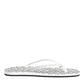 Dolce & Gabbana Black White Logo Beachwear Flats Slipper Shoes