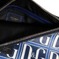 Dolce & Gabbana Blue White Leather D&G Logo Plaque Crossbody Borse Bag Mens Clutch Bag