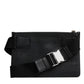 Dolce & Gabbana Black Leather Logo Embossed Waist Fanny Pack Borse Bag Mens Clutch Bag