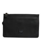 Dolce & Gabbana Black Leather Logo Embossed Waist Fanny Pack Borse Bag Mens Clutch Bag