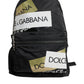 Dolce & Gabbana Black Logo Tape Polyamide School Travel Backpack Men Bag Mens Backpack