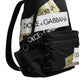 Dolce & Gabbana Black Logo Tape Polyamide School Travel Backpack Men Bag Mens Backpack
