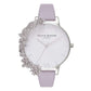 Olivia Burton Purple Artificial Leather Dress Watch