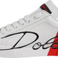 Dolce & Gabbana White Red Logo Portofino Sneakers Shoes
