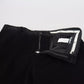 Dolce & Gabbana Black Stretch Cotton Slim Trousers Chino Pants