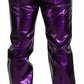 Dolce & Gabbana Purple Metallic Nylon Straight Trouser Pants