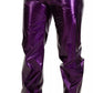 Dolce & Gabbana Purple Metallic Nylon Straight Trouser Pants