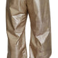 Dolce & Gabbana Metallic Gold Polyester StraightTrouser Pants
