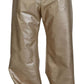 Dolce & Gabbana Metallic Gold Polyester StraightTrouser Pants
