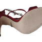 Dolce & Gabbana Red Satin Crystals Keira Sandals Heels Shoes