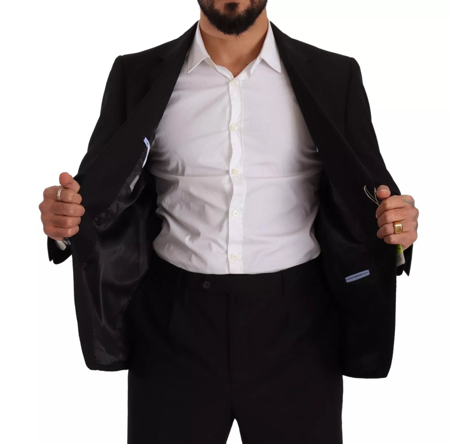 Domenico Tagliente Blue Polyester Single Breasted Formal 2 Piece Suit Mens Suit