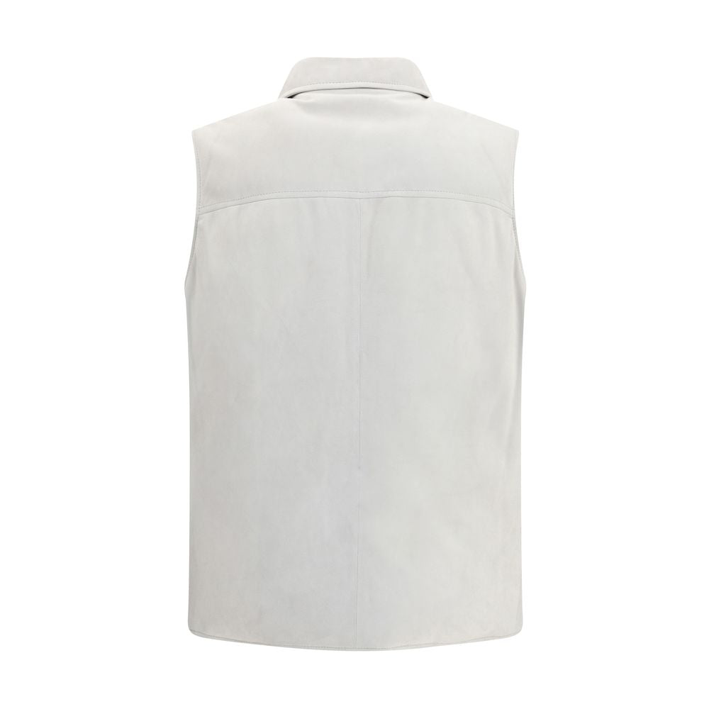 Brunello Cucinelli Padded leather Vest Mens Jacket