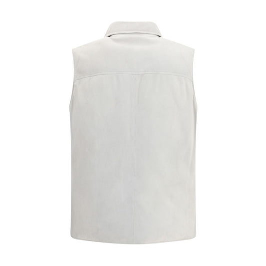 Brunello Cucinelli Padded leather Vest Mens Jacket