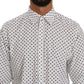 Dolce & Gabbana White Dotted Dress Formal MARTINI Shirt