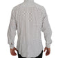 Dolce & Gabbana White Dotted Dress Formal MARTINI Shirt