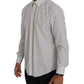 Dolce & Gabbana White Dotted Dress Formal MARTINI Shirt