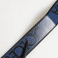 Dolce & Gabbana Black Blue DG Logo Silver Metal Buckle Belt