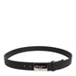 Dolce & Gabbana Black Leather Classic Metal Logo Buckle Belt