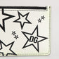 Dolce & Gabbana White Leather Douphin DG Logo Star Print Card Holder Wallet