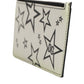 Dolce & Gabbana White Leather Douphin DG Logo Star Print Card Holder Wallet