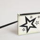 Dolce & Gabbana White Leather Douphin DG Logo Star Print Card Holder Wallet