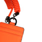 Dolce & Gabbana Orange Leather Logo Embossed Lanyard Card Holder Wallet