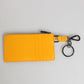 Dolce & Gabbana Yellow Orange Leather Credit Card Key Holder Clip On Wallet