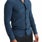 Dolce & Gabbana Blue MARTINI Silk Slim Fit Long Sleeves Shirt