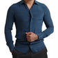 Dolce & Gabbana Blue MARTINI Silk Slim Fit Long Sleeves Shirt