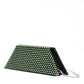 Amina Muaddi Mini Black Satin And Green Crystals Shoulder Bag