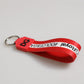 Dolce & Gabbana Red Logo Polyester Silver Brass Holder Keychain Men Keyring