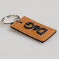 Dolce & Gabbana Brown Leather Logo Metal Ring Keychain Holder Men Keyring