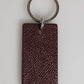 Dolce & Gabbana Dark Brown Leather Logo Metal Ring Men Keychain Keyring