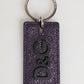 Dolce & Gabbana Violet Leather Logo Metal Ring Men Keychain Keyring