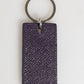 Dolce & Gabbana Violet Leather Logo Metal Ring Men Keychain Keyring