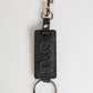 Dolce & Gabbana Black Leather Logo Metal Ring Keychain Holder Keyring