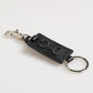 Dolce & Gabbana Black Leather Logo Metal Ring Keychain Holder Keyring