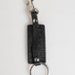 Dolce & Gabbana Black Leather Logo Metal Ring Keychain Holder Keyring