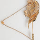 Dolce & Gabbana Gold Tone Leaf 925 Sterling Silver Crystal Chain Pin Brooch