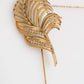 Dolce & Gabbana Gold Tone Leaf 925 Sterling Silver Crystal Chain Pin Brooch